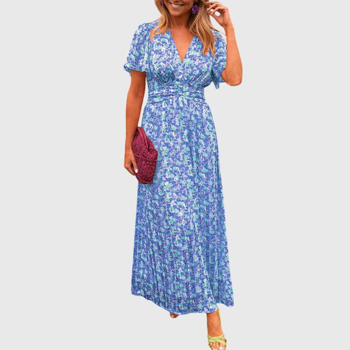 Virezza | Elegant Floral Maxi Dress with V-Neck