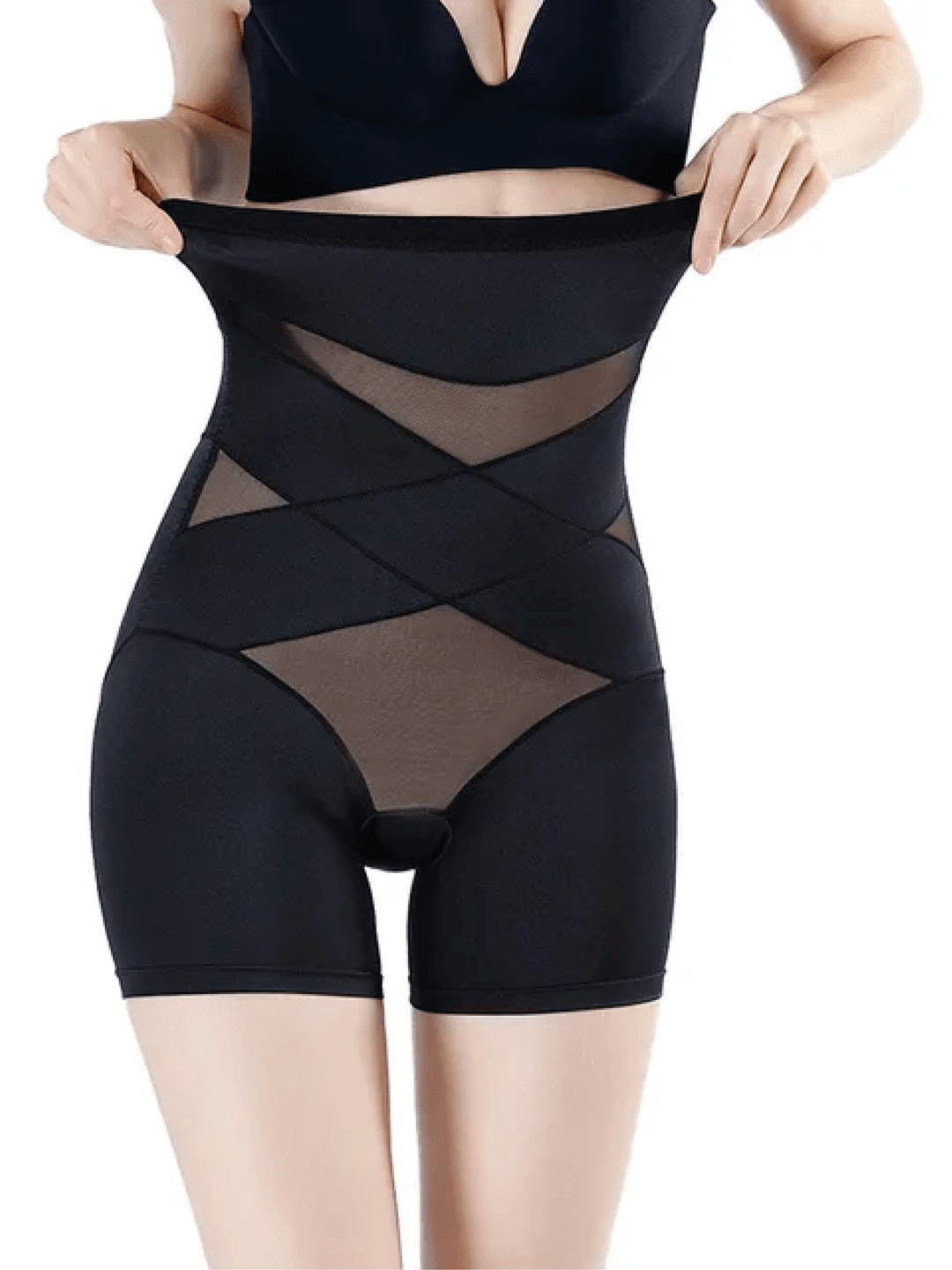 Vivian | High Waist Shapewear Shorts With Mesh Panels