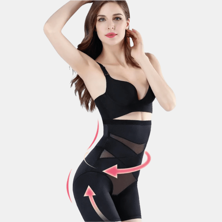 Vivian | High Waist Shapewear Shorts With Mesh Panels