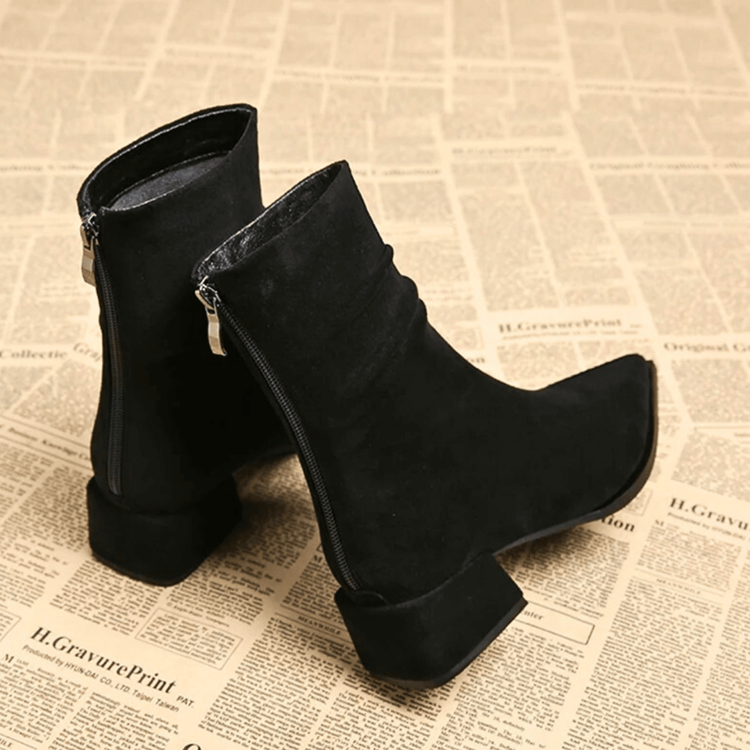 Vivian | Pointed Toe Ankle Boots with Block Heel