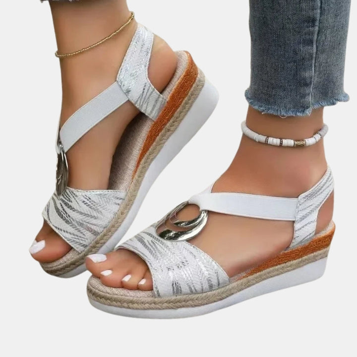 Voncile | Platform Wedge Sandals with Braided Trim