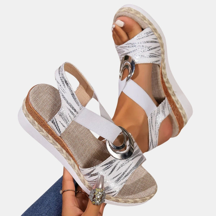 Voncile | Platform Wedge Sandals with Braided Trim