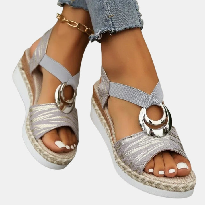 Voncile | Platform Wedge Sandals with Braided Trim