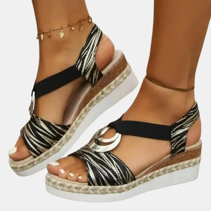Voncile | Platform Wedge Sandals with Braided Trim