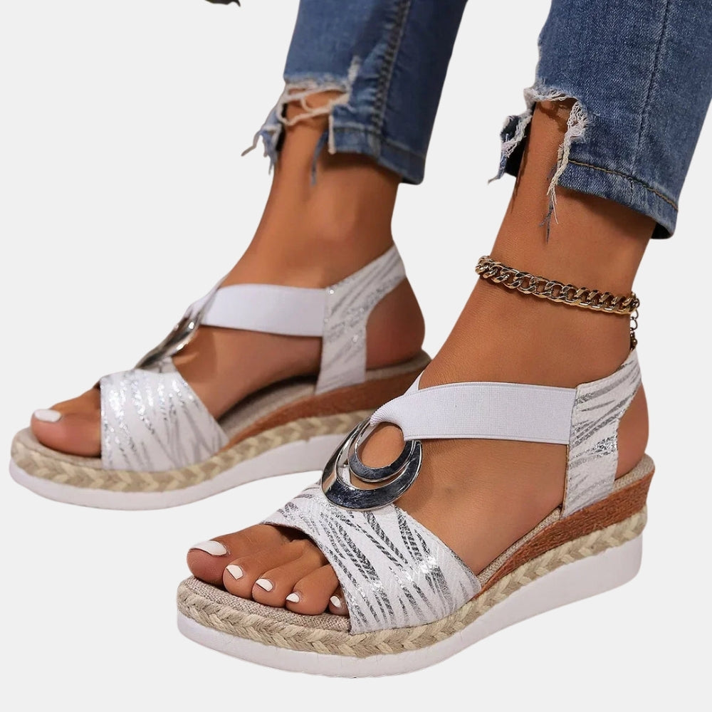 Voncile | Platform Wedge Sandals with Braided Trim