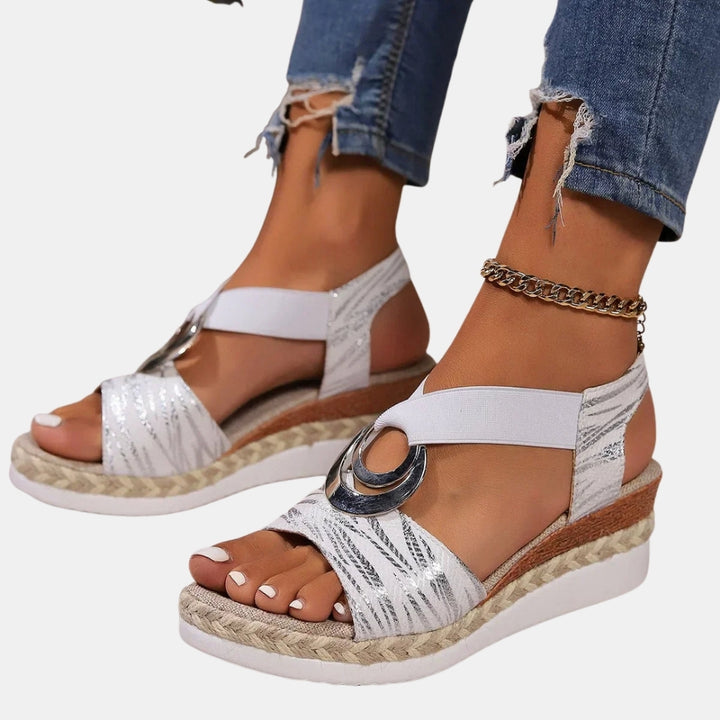 Voncile | Platform Wedge Sandals with Braided Trim