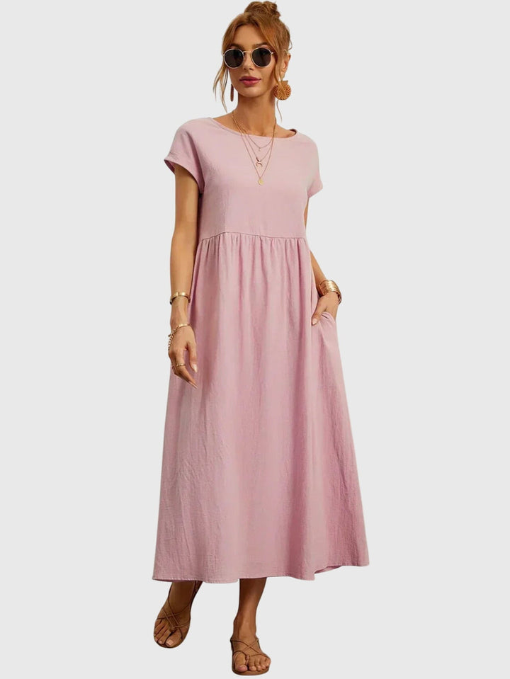 Vorynza | Relaxed Midi Dress with Pockets