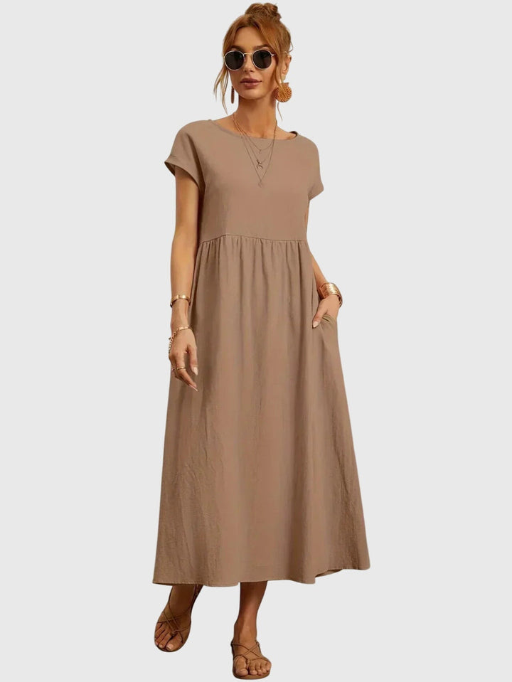 Vorynza | Relaxed Midi Dress with Pockets