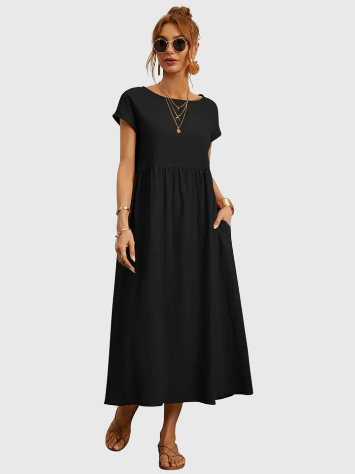 Vorynza | Relaxed Midi Dress with Pockets