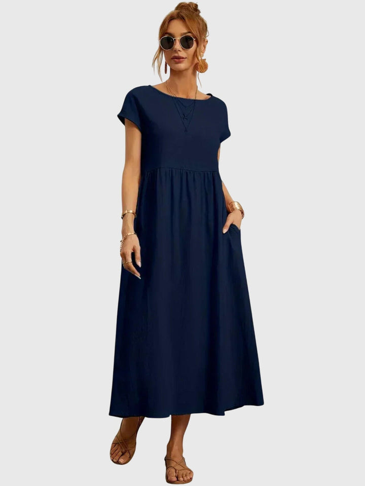 Vorynza | Relaxed Midi Dress with Pockets