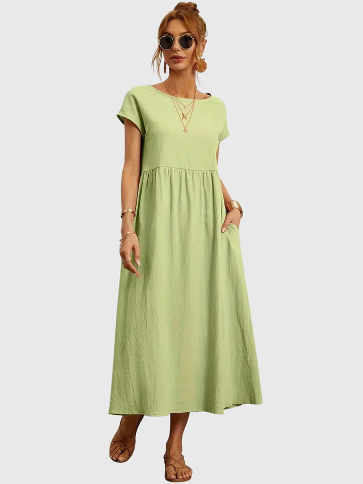 Vorynza | Relaxed Midi Dress with Pockets