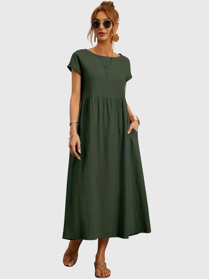Vorynza | Relaxed Midi Dress with Pockets