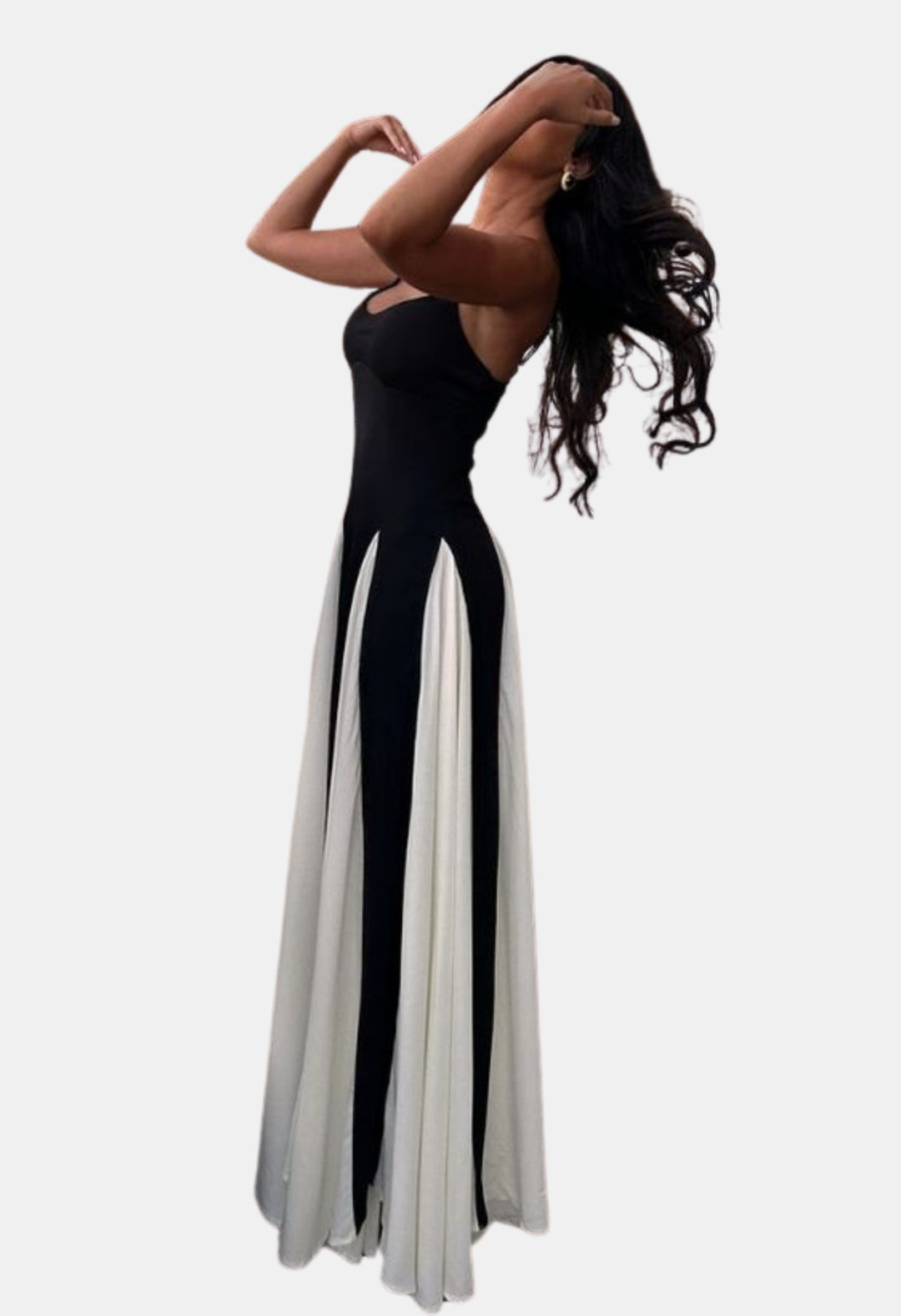 Waryndelle | Wedding Guest Two Tone Maxi Dress with Front Slit