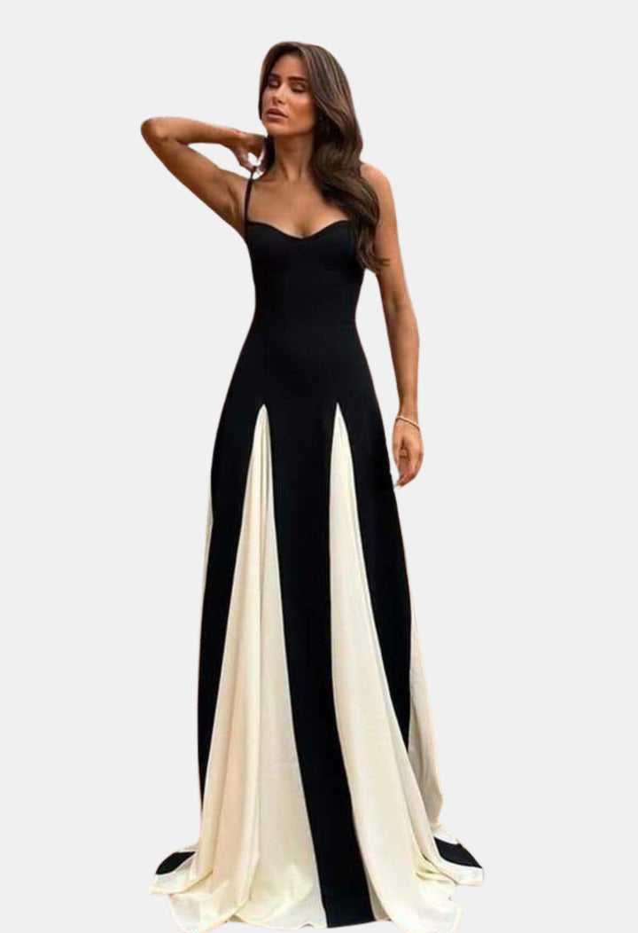 Waryndelle | Wedding Guest Two Tone Maxi Dress with Front Slit