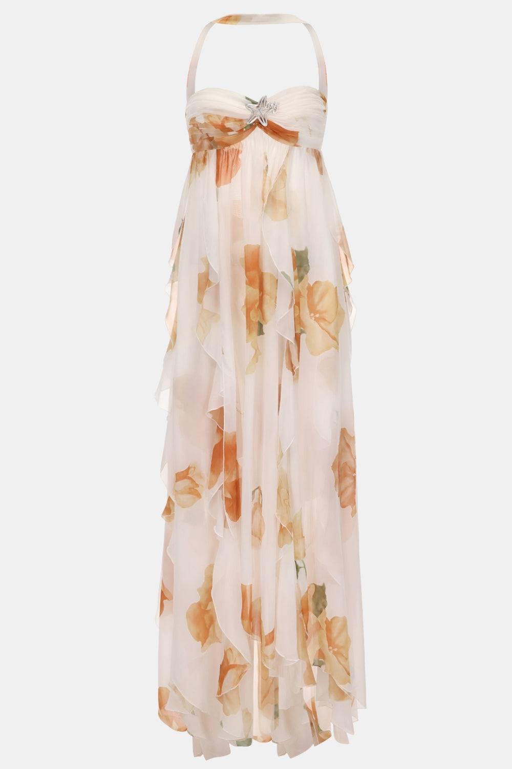 Waryndora | Elegant Halter Maxi Dress with Empire Waist
