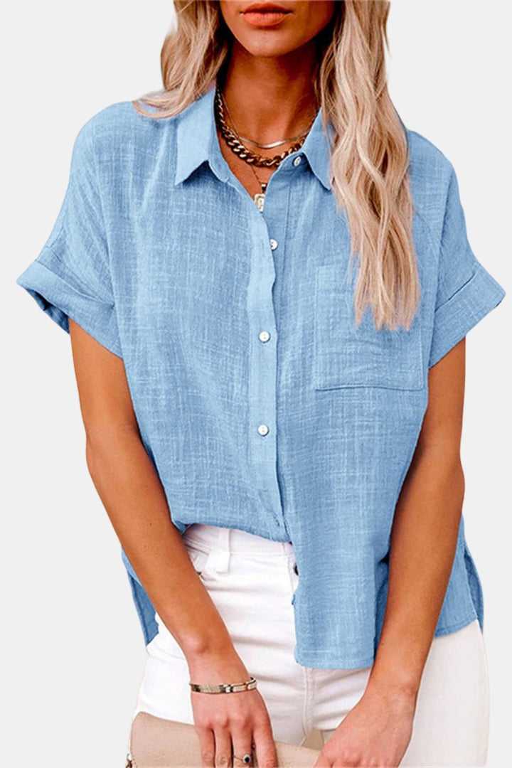 Westlynne | Button Front Shirt with Short Sleeves