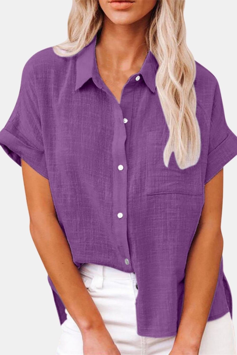 Westlynne | Button Front Shirt with Short Sleeves