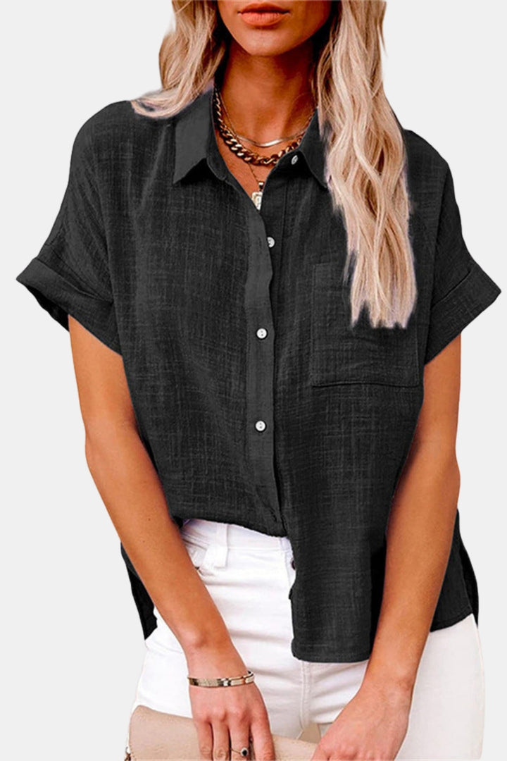 Westlynne | Button Front Shirt with Short Sleeves
