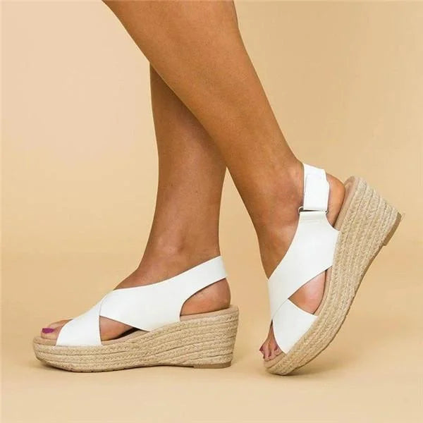 Willena | Wedge Sandals with Cross Strap Design