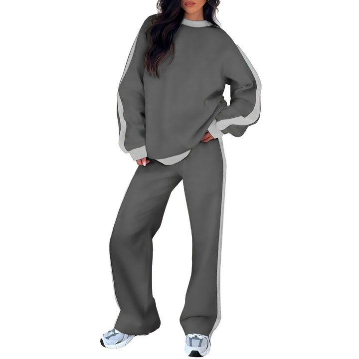 Winifred | Casual Two Piece Set with Sweatshirt and Wide Leg Pants