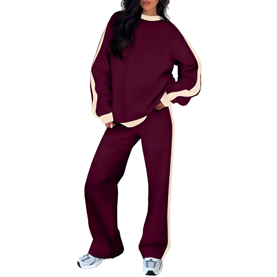Winifred | Casual Two Piece Set with Sweatshirt and Wide Leg Pants