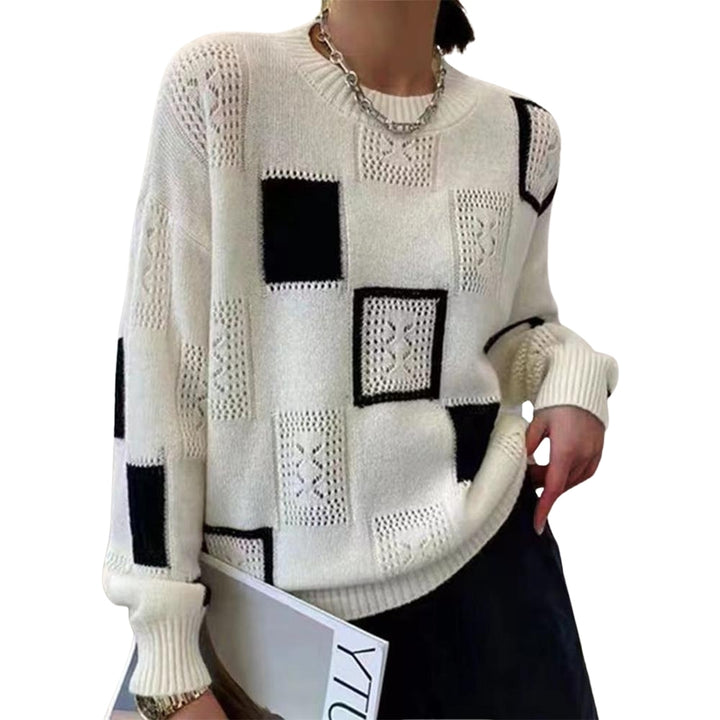 Winslow | Patchwork Knit Sweater with Crew Neck