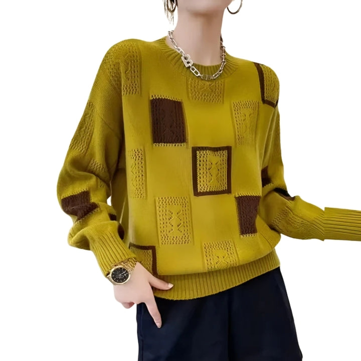 Winslow | Patchwork Knit Sweater with Crew Neck