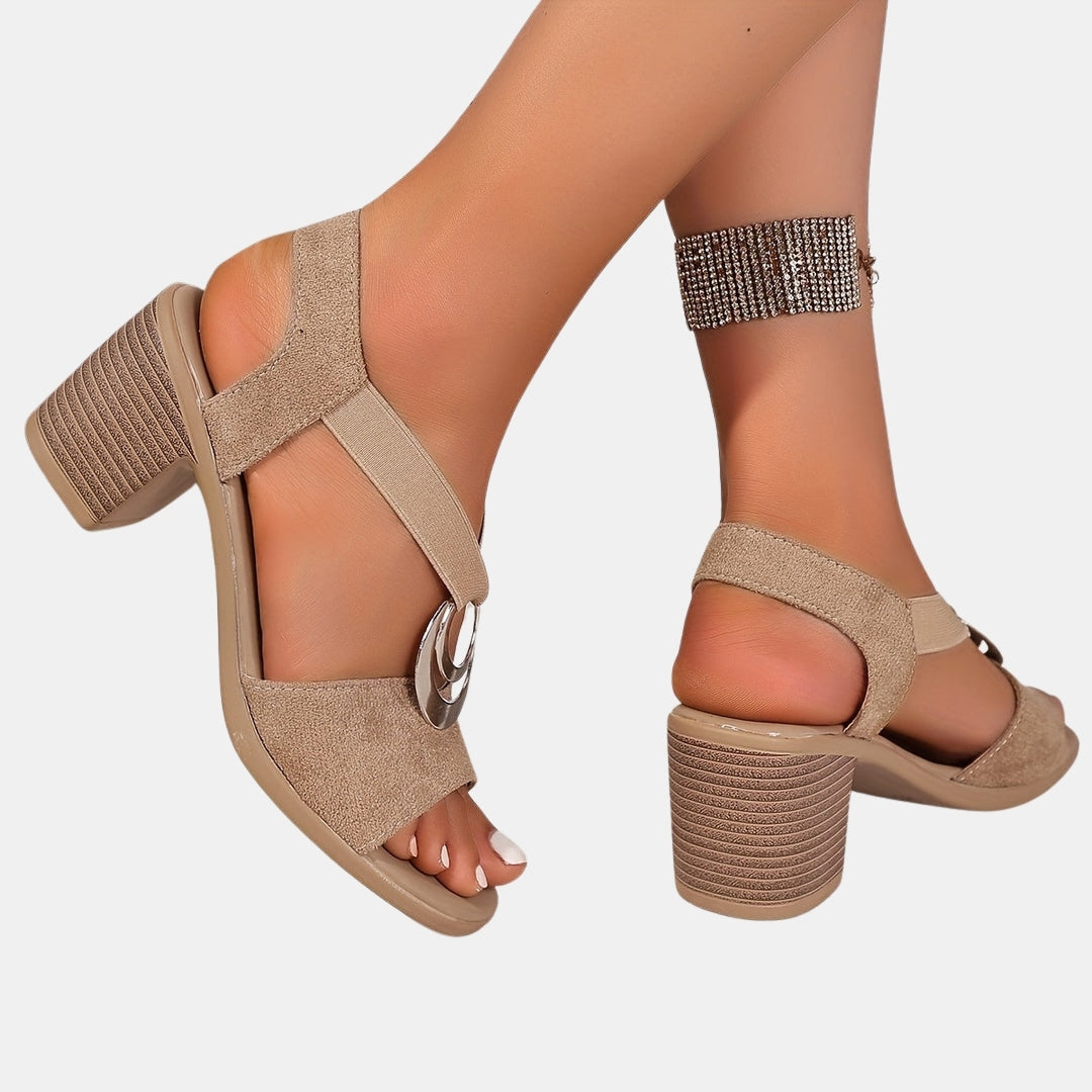 Wisteria | Block Heel Sandals with Ring Detail