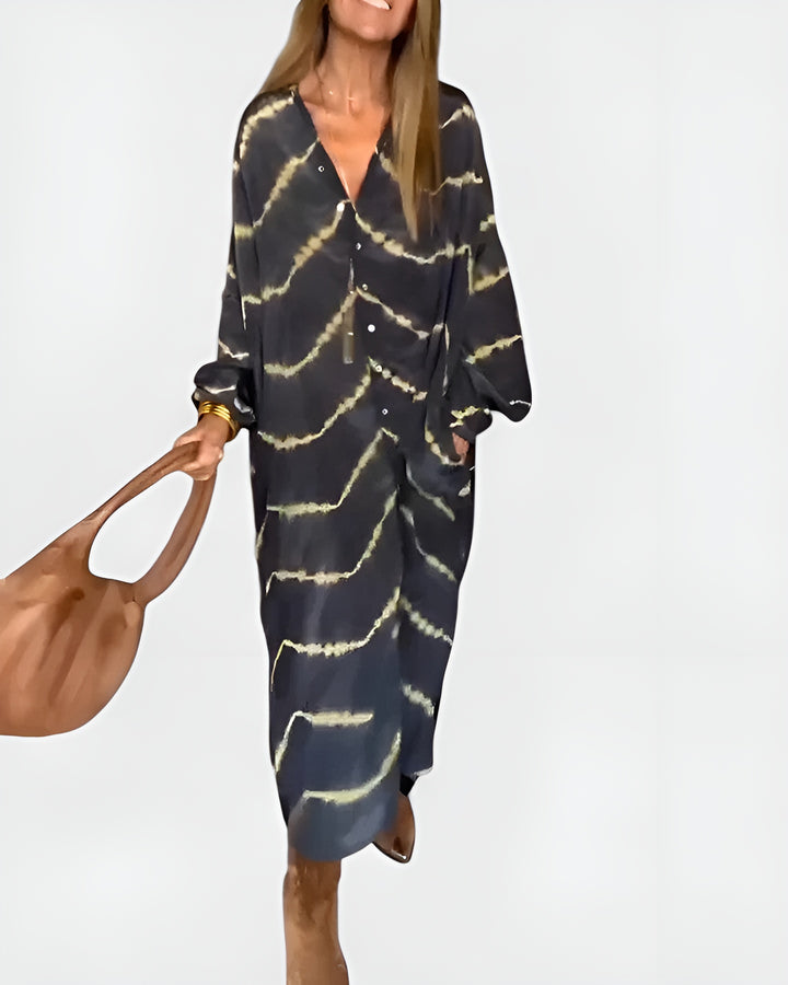 Wyloria | Boho Shirt Dress with Button Front