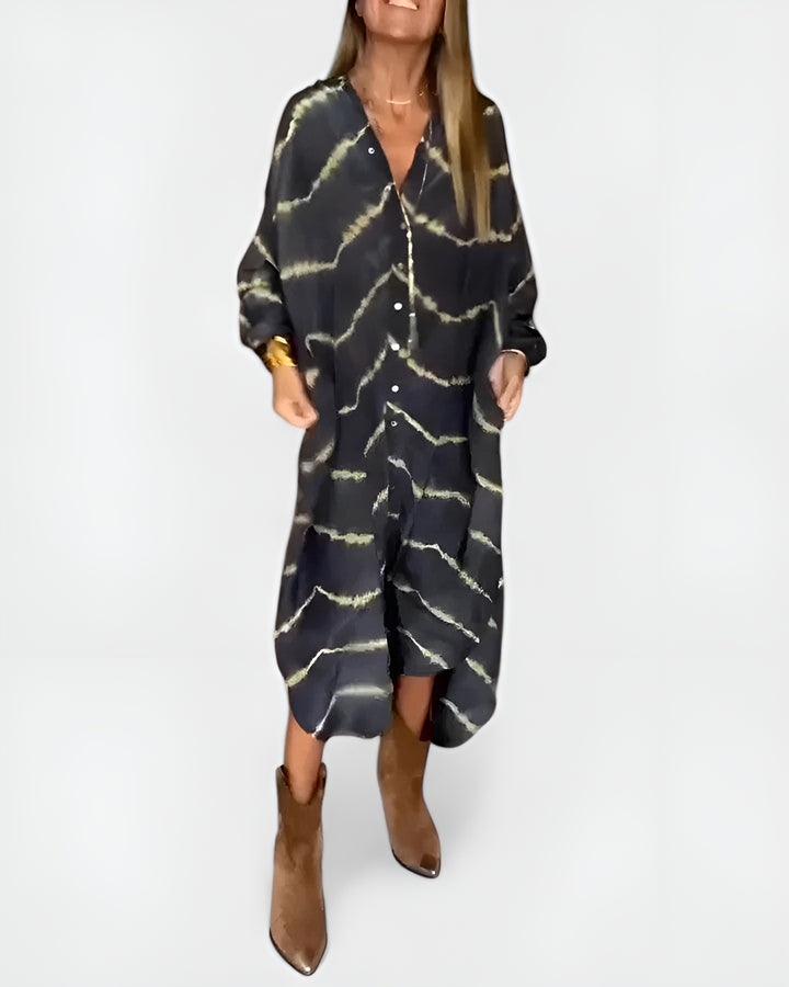 Wyloria | Boho Shirt Dress with Button Front