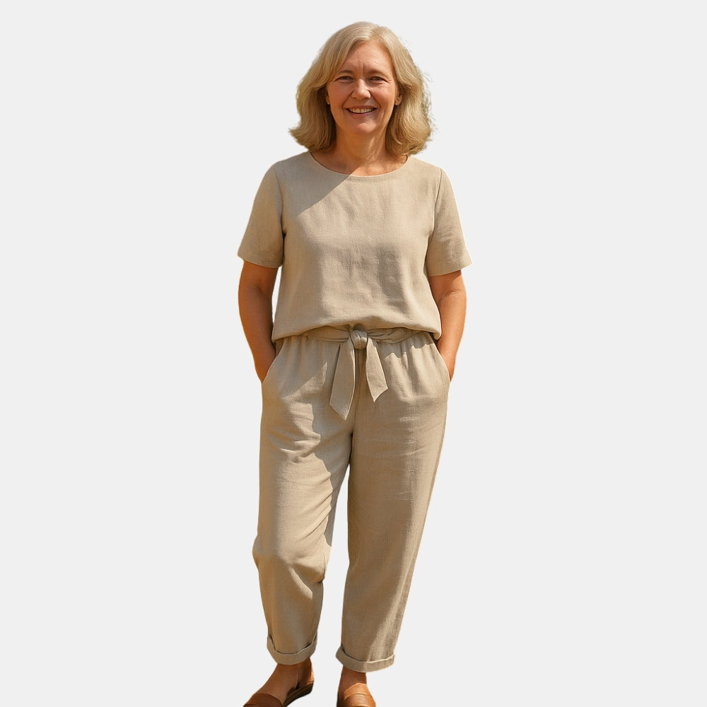 Xanthe | Classic Short Sleeve Top and Pants Set