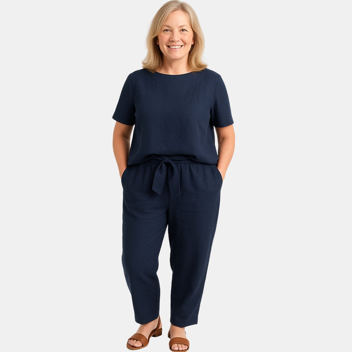 Xanthe | Classic Short Sleeve Top and Pants Set