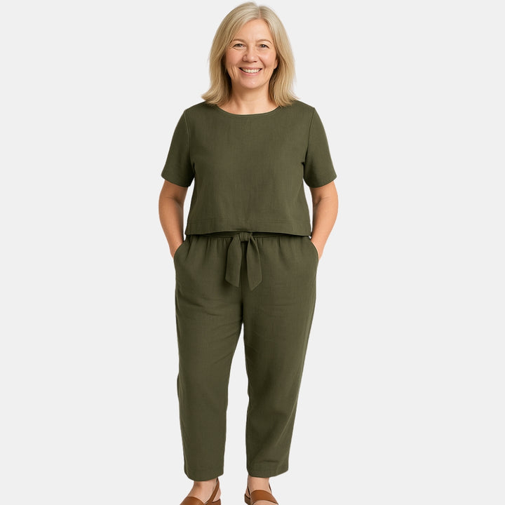 Xanthe | Classic Short Sleeve Top and Pants Set