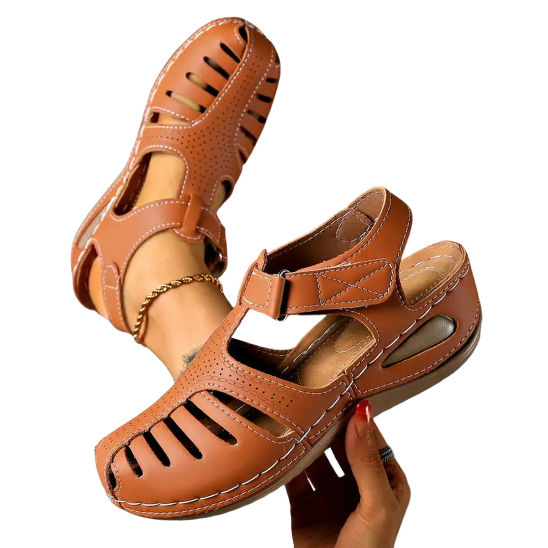 Xanthea | Closed Toe Sandals with Cutout Design