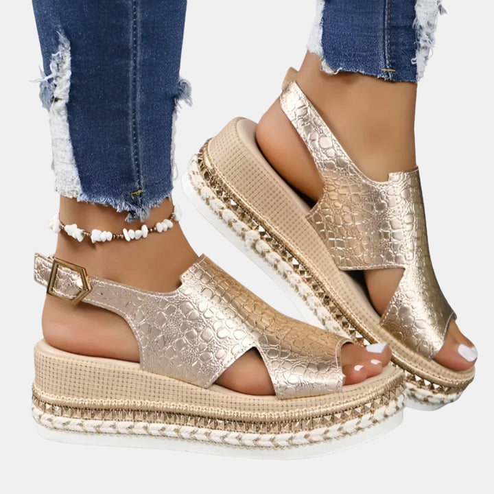 Xavia | Platform Sandals with Textured Upper