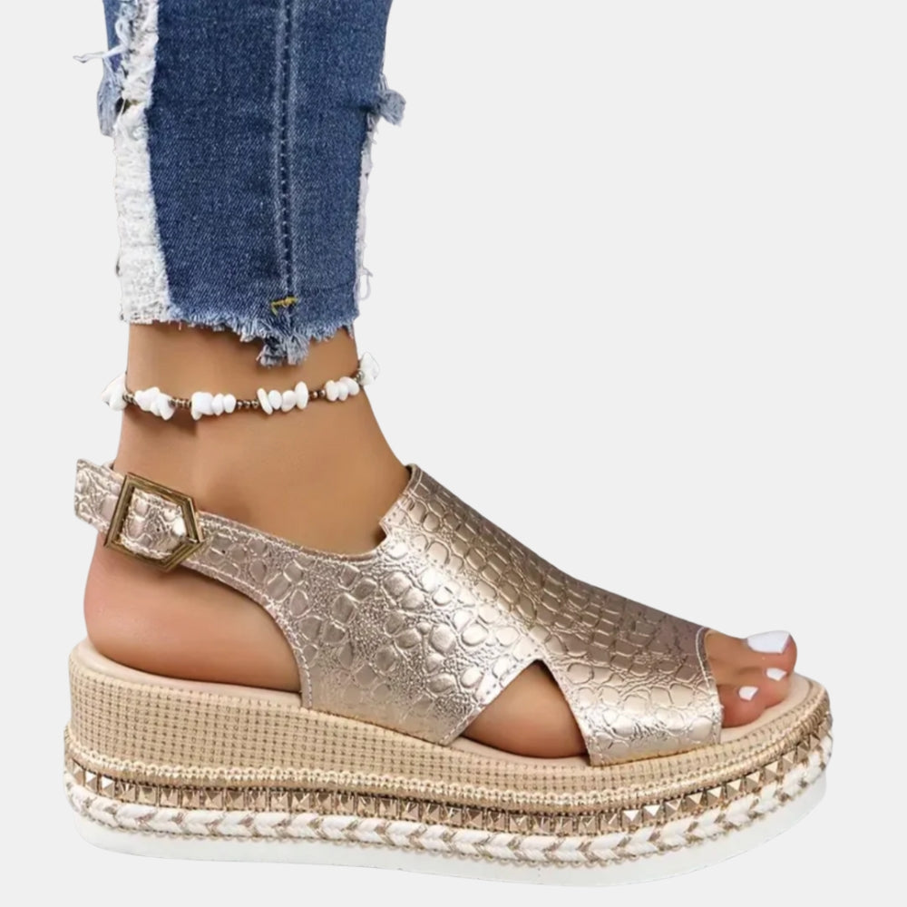Xavia | Platform Sandals with Textured Upper