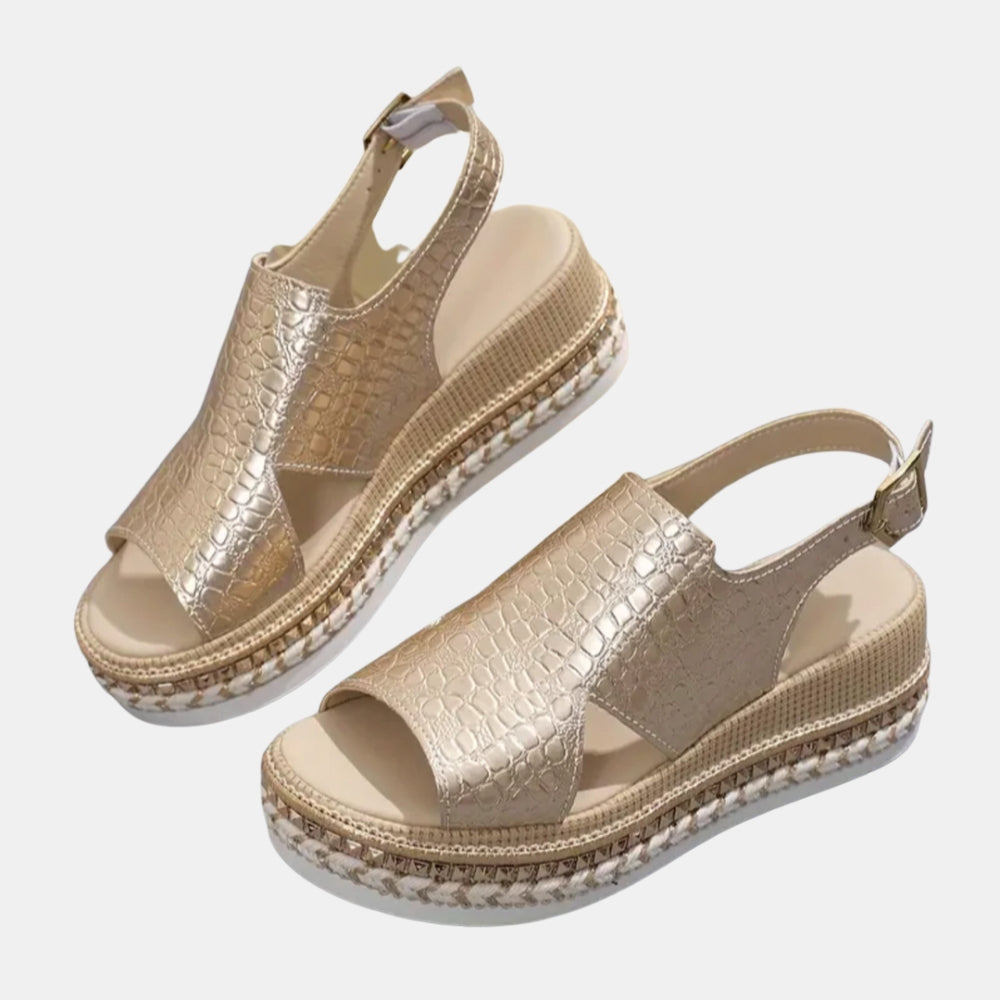 Xavia | Platform Sandals with Textured Upper