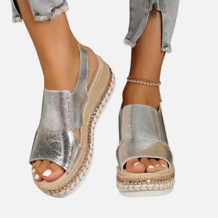 Xavia | Platform Sandals with Textured Upper