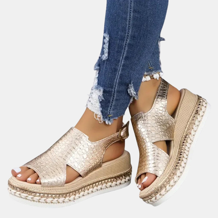 Xavia | Platform Sandals with Textured Upper