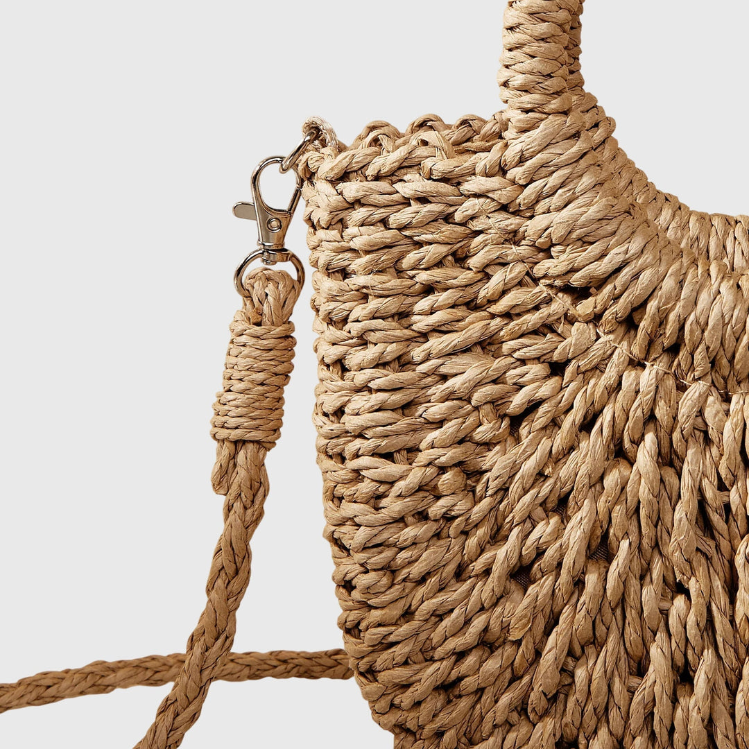 Xavierae | Woven Straw Handbag with Round Handles