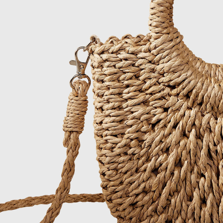 Xavierae | Woven Straw Handbag with Round Handles