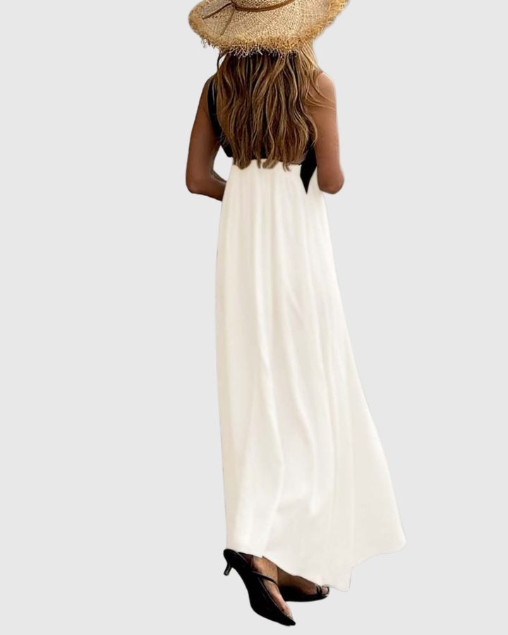 Xirella | Chic Halter Neck A-Line Maxi Dress