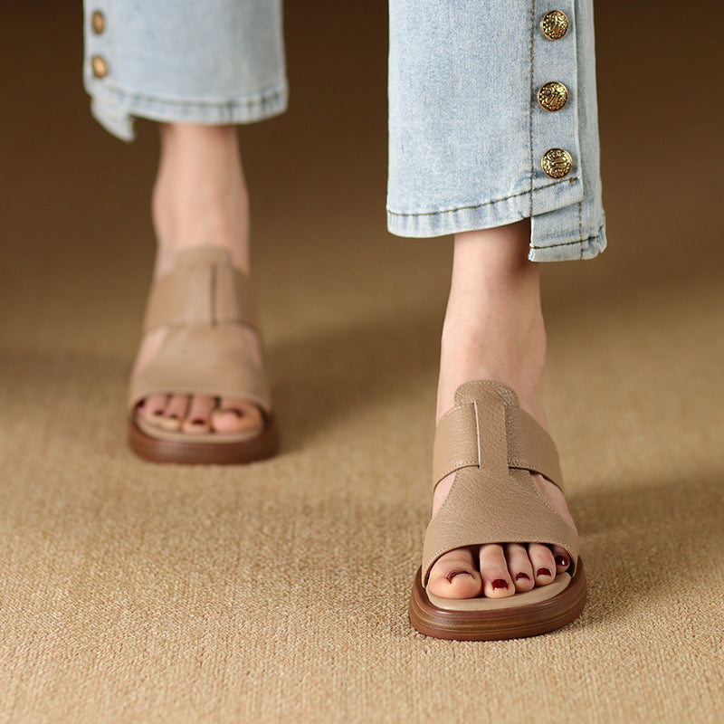 Yarina | Minimalist Slide Sandals with Wide Strap