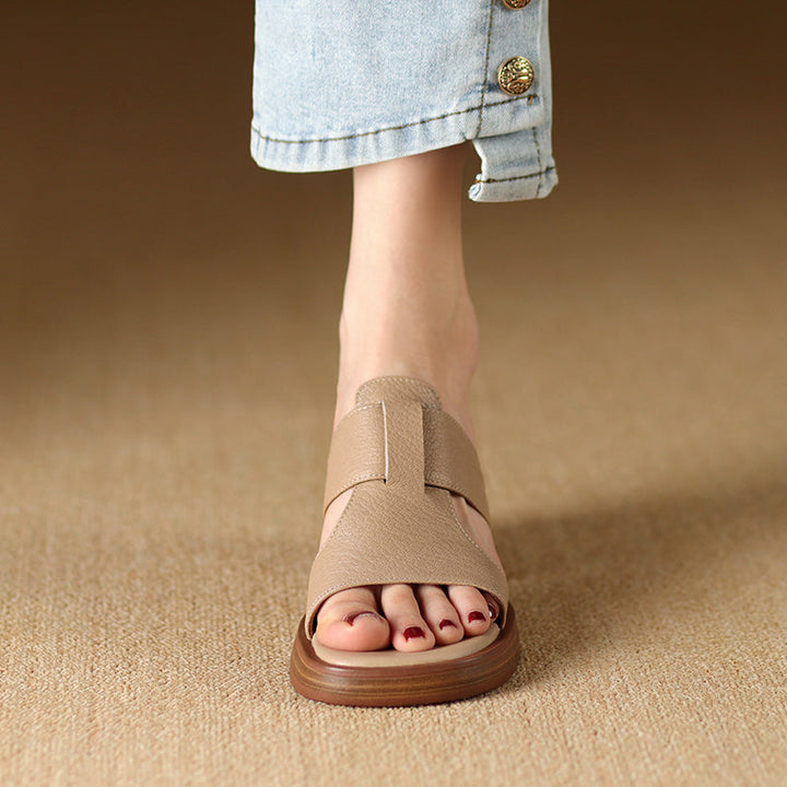 Yarina | Minimalist Slide Sandals with Wide Strap