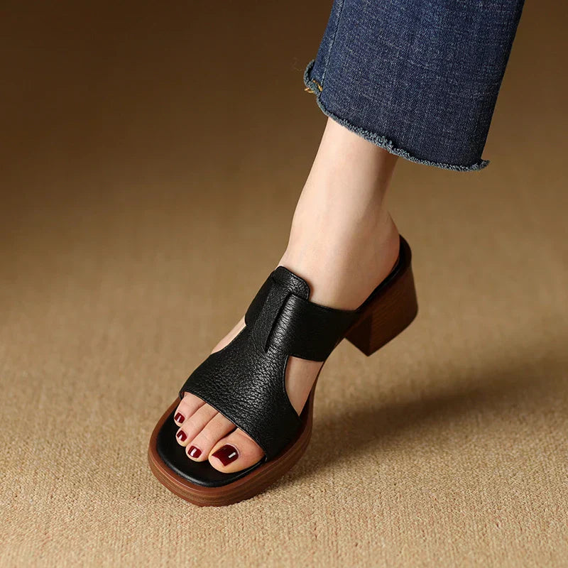 Yarina | Minimalist Slide Sandals with Wide Strap