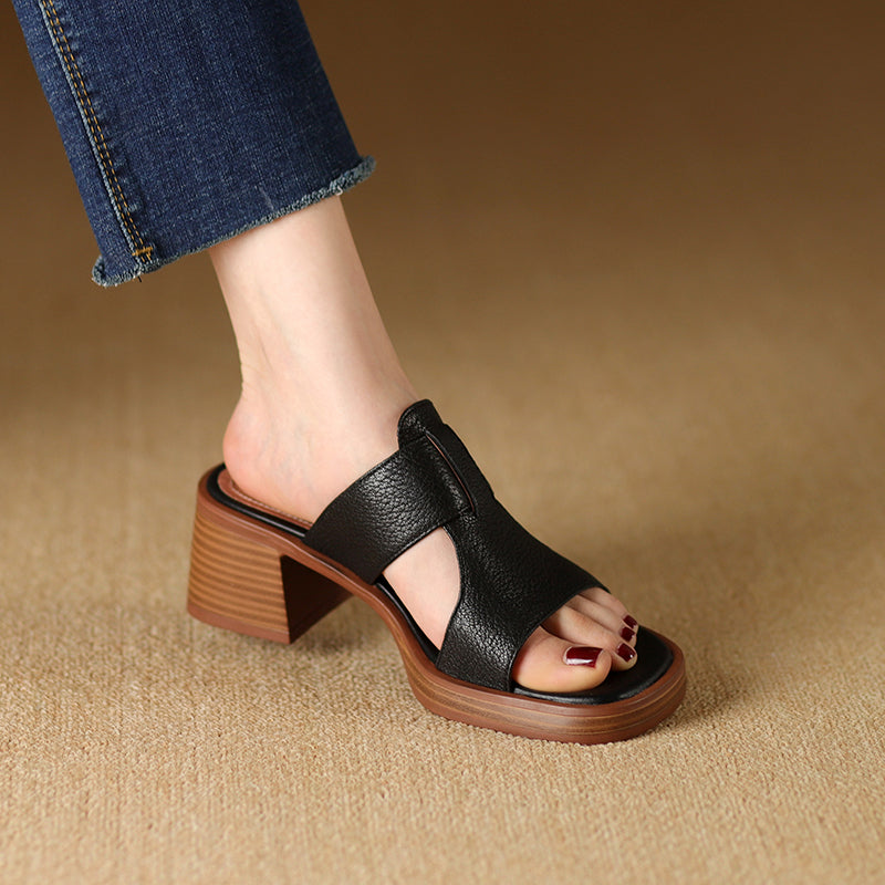 Yarina | Minimalist Slide Sandals with Wide Strap