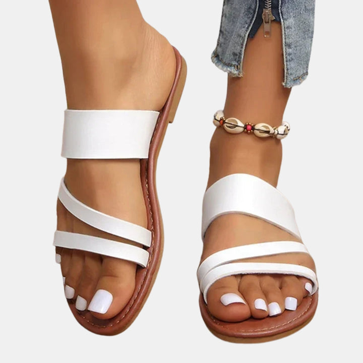 Yevonne | Minimalist Flat Sandals with Double Strap