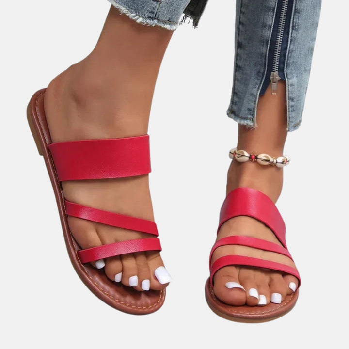 Yevonne | Minimalist Flat Sandals with Double Strap