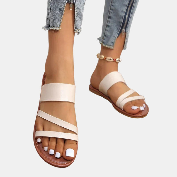 Yevonne | Minimalist Flat Sandals with Double Strap