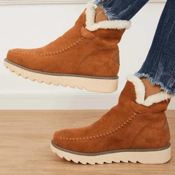 Ynez | Platform Ankle Boots with Plush Trim